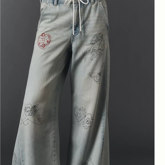 Anthropologie Light Blue Artistic Straight Leg Jeans - Picture 2 of 7